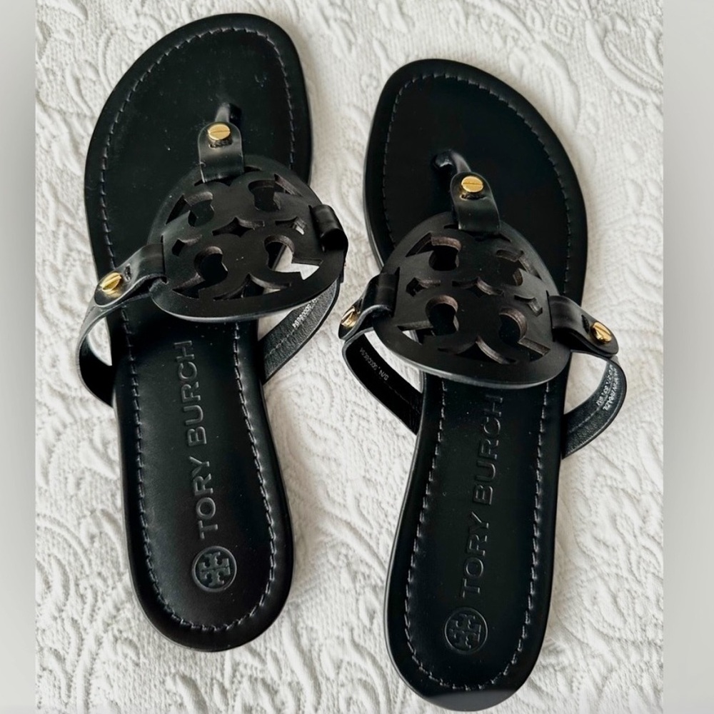 Tory Burch Miller Thong Leather Sandals
